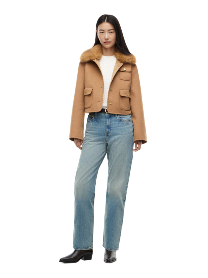 Tommy Hilfiger Wollblouson mit Kunstfellkragen bei Robert Ley