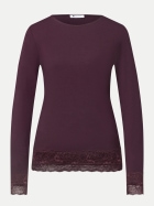 Street One Langarm Shirt mit Spitzensaum 18310-berry plum bei Robert Ley