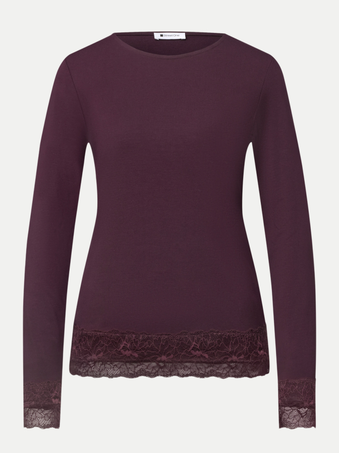 Street One Langarm Shirt mit Spitzensaum bei Robert Ley