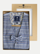 Prince Bowtie Vintage-Outfit mit Weste, Krawatte & Einstecktuch in Viskosemischung 3500-M-BLAU bei Robert Ley