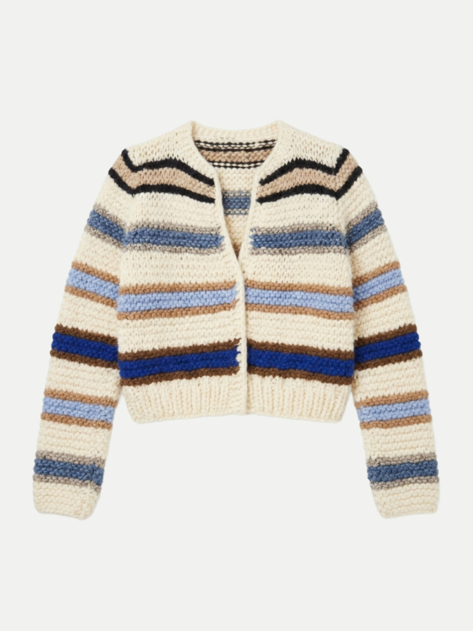 Maiami Jacke aus Alpaka-Mix mit Streifenmuster bei Robert Ley