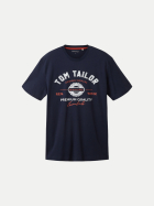 Tom Tailor Casual T-Shirt mit Logoprint 10668-sky captain blue bei Robert Ley