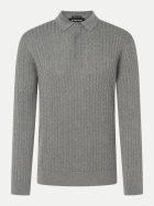 Strellson Strickpoloshirt Kito-PL 032-Medium Grey 032 bei Robert Ley