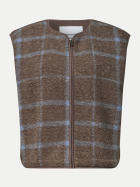 Street One Teddy-Weste mit Karomuster 26911-silk brown bei Robert Ley