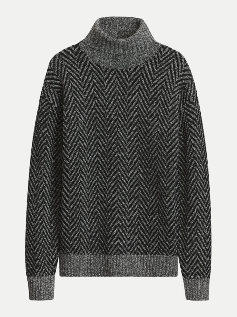 HUGO Rollkragenpullover mit Fischgrätmuster Sherborne bei Robert Ley