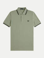 FRED PERRY Poloshirt mit Doppelstreifen s23-seagrass/black bei Robert Ley