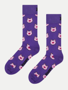 Happy Socks Socken mit Schweinprint 5300-Purple bei Robert Ley