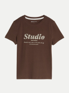 Tom Tailor Denim T-Shirt Studio 40514-cool dark brown bei Robert Ley