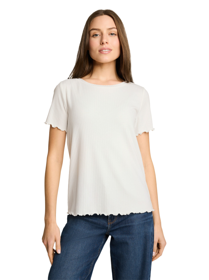 Tom Tailor Casual T-Shirt mit gewellten Saumkanten bei Robert Ley