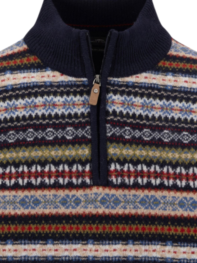 Fynch-Hatton Wolltroyer mit Jacquard-Muster bei Robert Ley