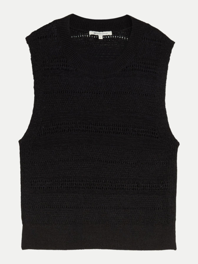 Tom Tailor Denim Strickweste mit Lochmuster bei Robert Ley