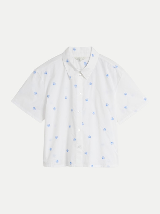 Tom Tailor Denim Kurzarm-Bluse mit Alloverprint bei Robert Ley