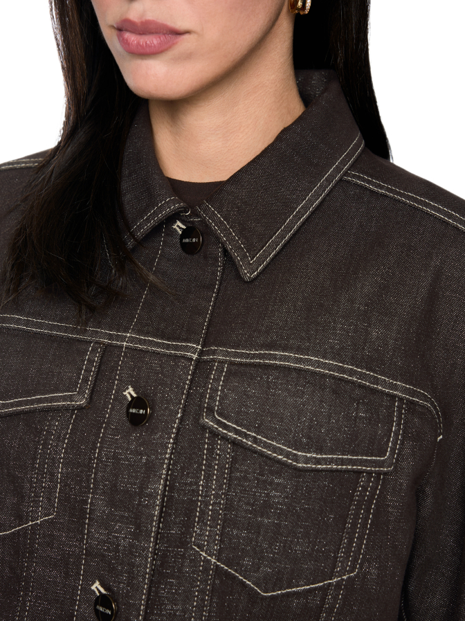 Marc Cain Kurze Jeansjacke mit Lurexgarn bei Robert Ley