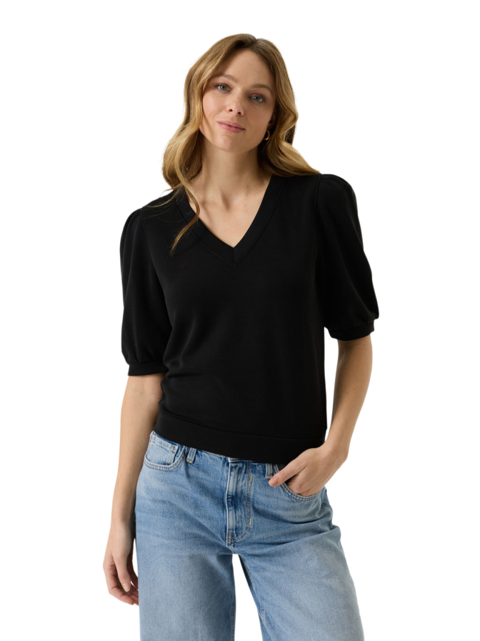 Garcia Kurzarm-Sweatshirt mit Ballonärmeln bei Robert Ley