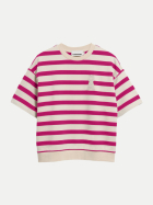ARMEDANGELS Kurzarm-Sweater BAMIKAA STRIPE 3790-undyed-very berry bei Robert Ley