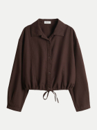 Opus Hemdbluse Formente mit Tunnelzug am Bund 20035-coffee bean bei Robert Ley