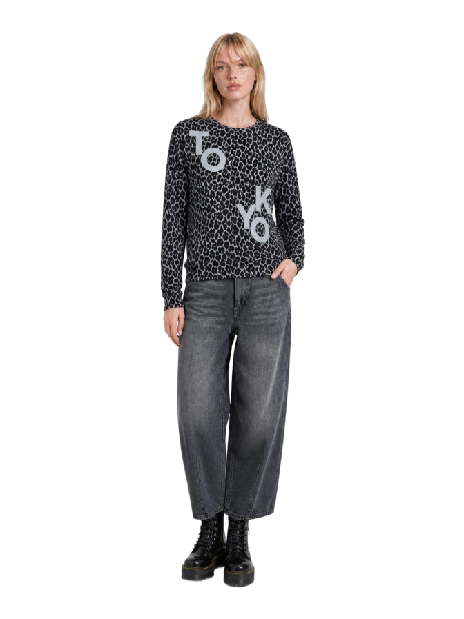 Smith & Soul Sweatshirt im Leo-Look mit Statement-Print bei Robert Ley