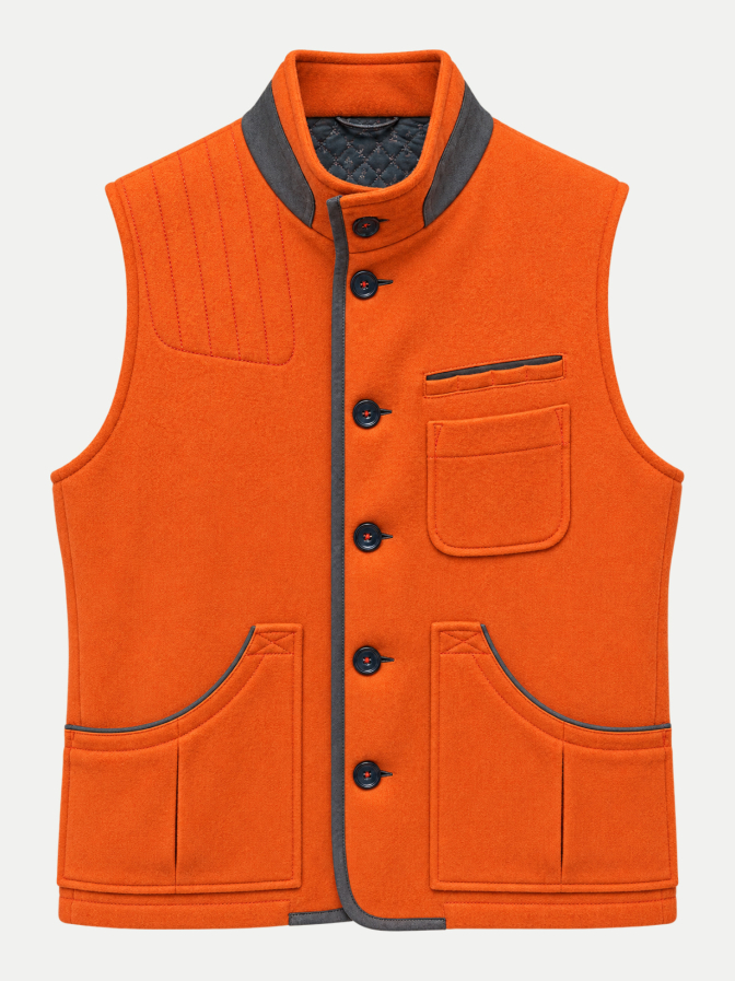 Habsburg Weste Kerscheneck Signalorange bei Robert Ley