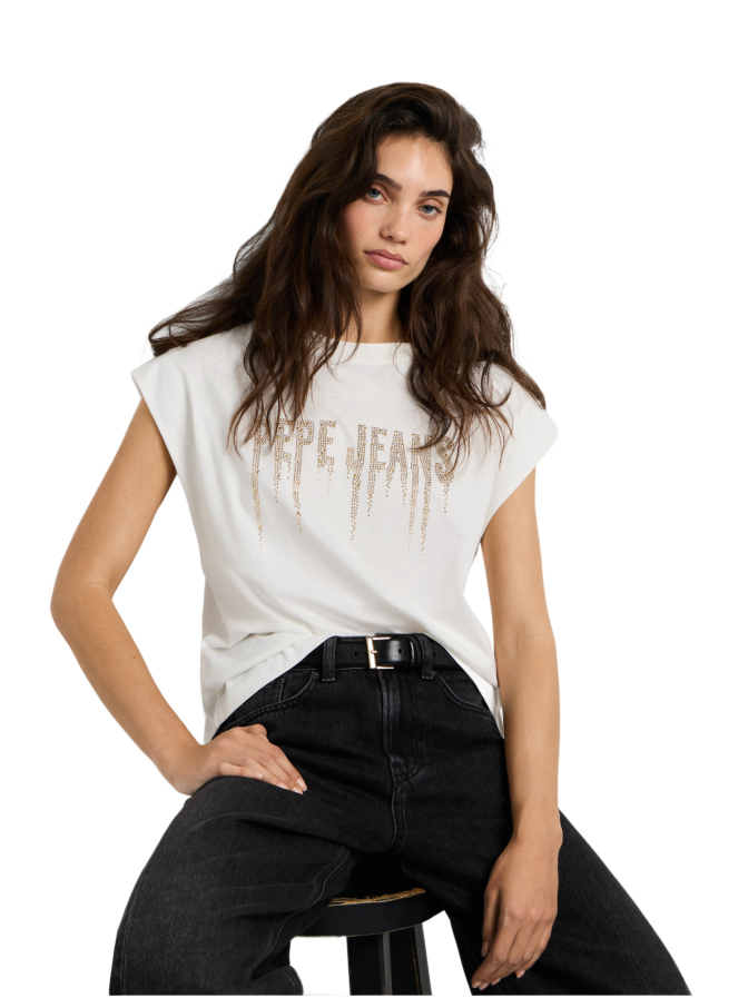 Pepe Jeans T-Shirt CARINA mit Logo-Nieten bei Robert Ley