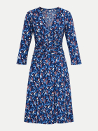 Robert Ley Wickelkleid mit Allover-Muster bleu/navy/braun bei Robert Ley