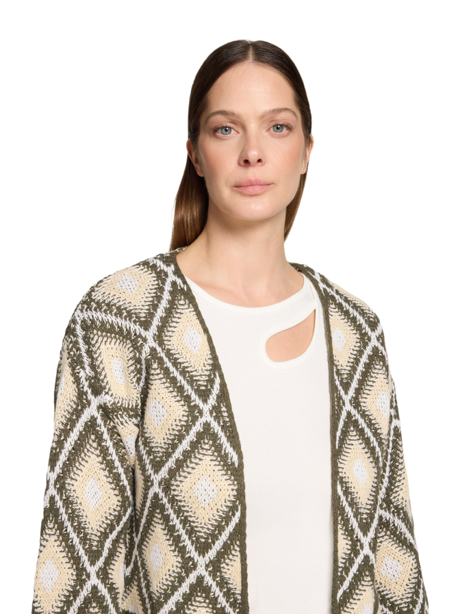 Cartoon Strickjacke mit Karo-Muster bei Robert Ley