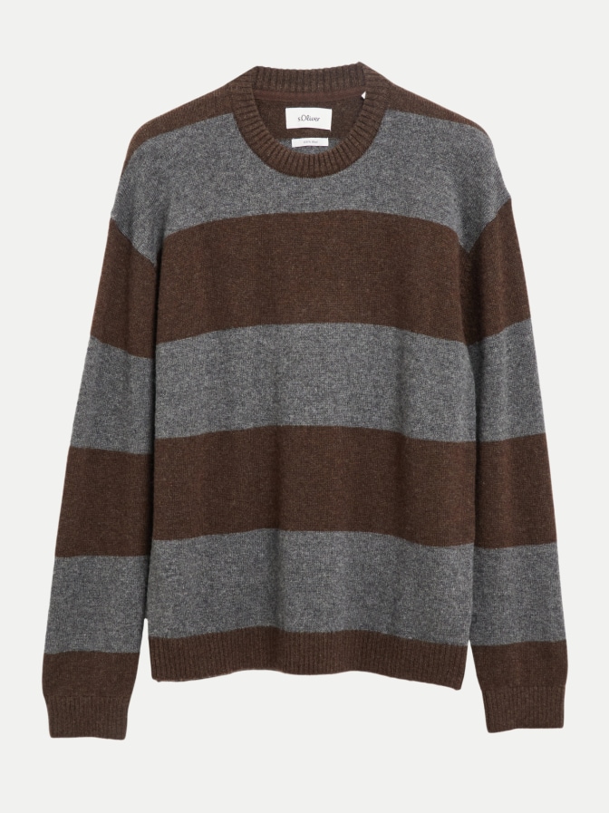 s.Oliver RED LABEL Blockstreifen-Pullover aus 100% Wolle bei Robert Ley