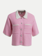 Smith & Soul Bouclé Strickjacke 1452-BUBBLEGUM PRINT bei Robert Ley