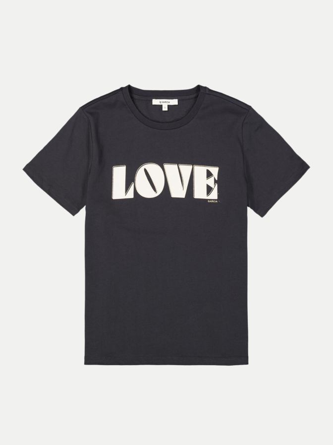 Garcia T-shirt mit Schriftzug bei Robert Ley