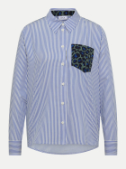 Cecil Gestreifte Bluse mit Leo-Brusttasche 21838-blouse blue bei Robert Ley