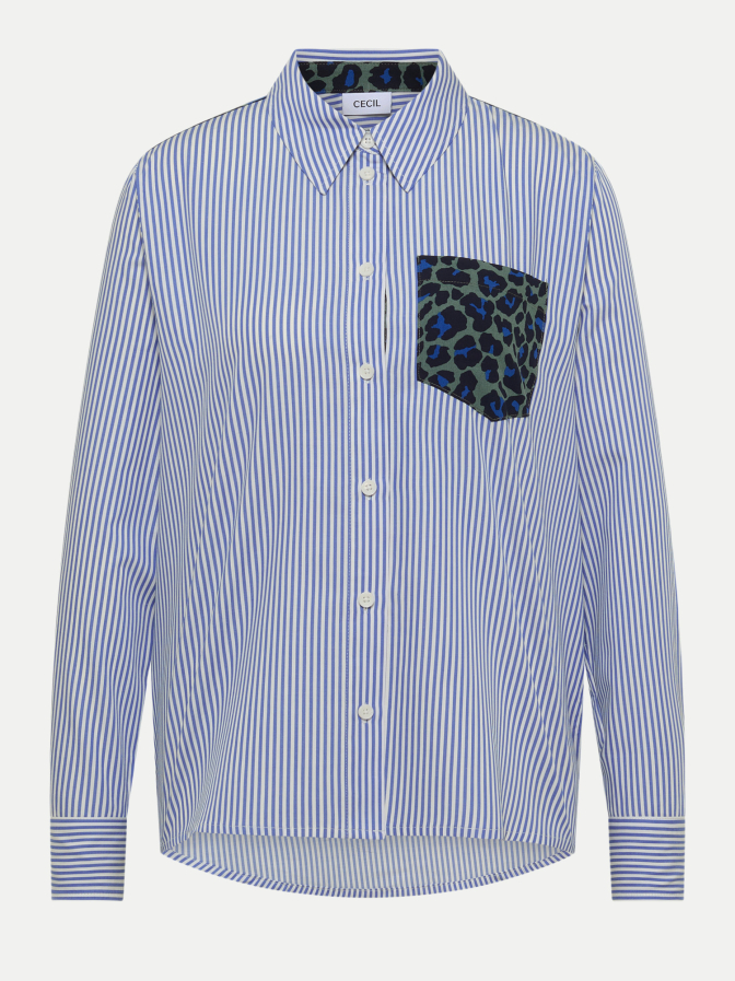 Cecil Gestreifte Bluse mit Leo-Brusttasche bei Robert Ley