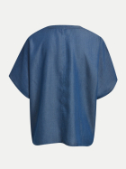 Milano Italy OVERSIZED BLOUSE W STAND UP COLLAR 650-DARK DENIM bei Robert Ley