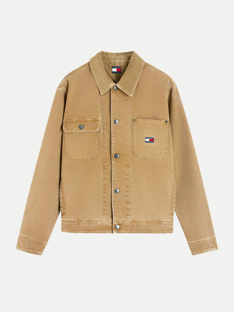 Tommy Jeans Canvas-Overshirt mit Cord-Kragen bei Robert Ley