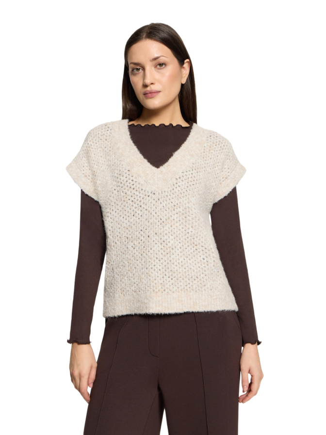 Cartoon Kurzarmpullover mit Ajourmuster bei Robert Ley