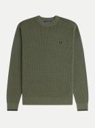 Fred Perry Pullover mit Waffel-Struktur x21 lrl wrth green bei Robert Ley