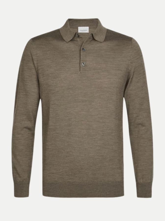 PROFUOMO Pullover mit Polokragen aus Merinowolle bei Robert Ley
