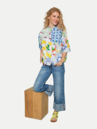 Emily Van Den Bergh Hemdbluse mit mediterranem Muster 190-pink white bei Robert Ley
