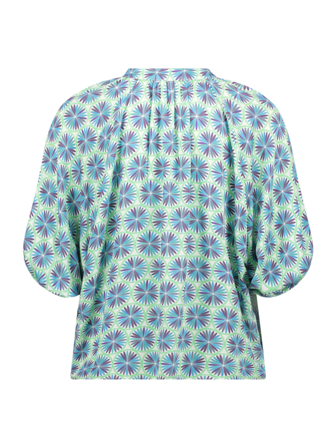 Cartoon Kurzarmbluse mit Allover-Print bei Robert Ley