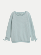 Tom Tailor Denim Sweatshirt mit Raffärmeln 13733-Silver Cloud Blue bei Robert Ley