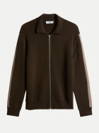 Marc O'Polo DENIM Strickjacke mit Reißverschluss 1347-Chocolate Brown bei Robert Ley