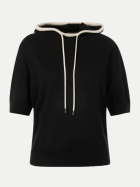 Marc Cain Feinstrick-Hoodie mit Kontrastdetails 900-black new bei Robert Ley