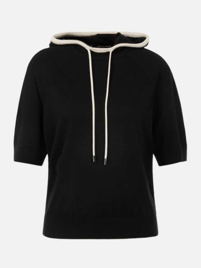 Marc Cain Feinstrick-Hoodie mit Kontrastdetails bei Robert Ley
