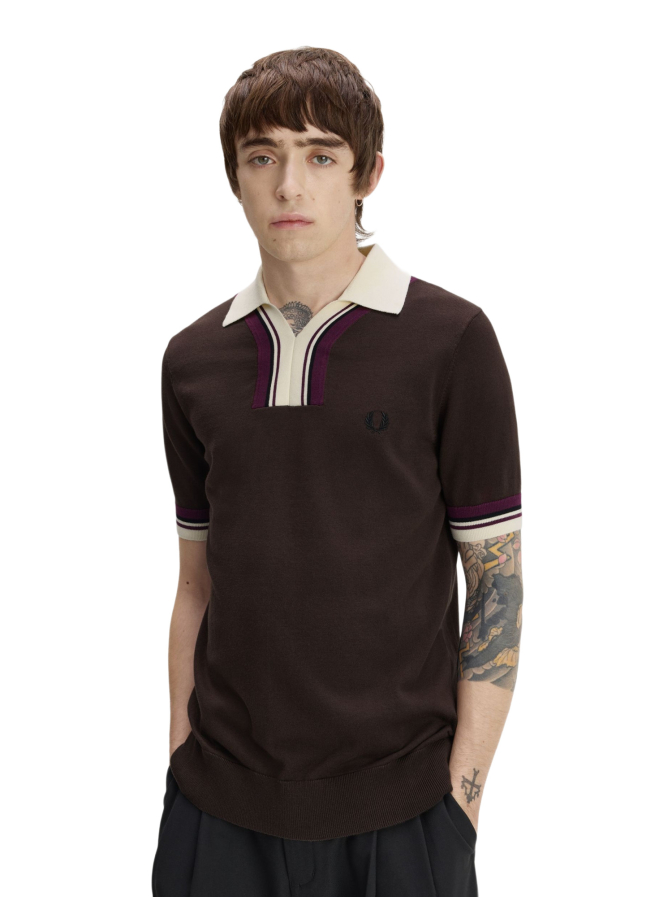 Fred Perry Strickshirt mit offenem Kragen bei Robert Ley