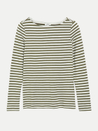 s.Oliver RED LABEL Langarmshirt mit Ringel-Muster 79G4-GREEN bei Robert Ley