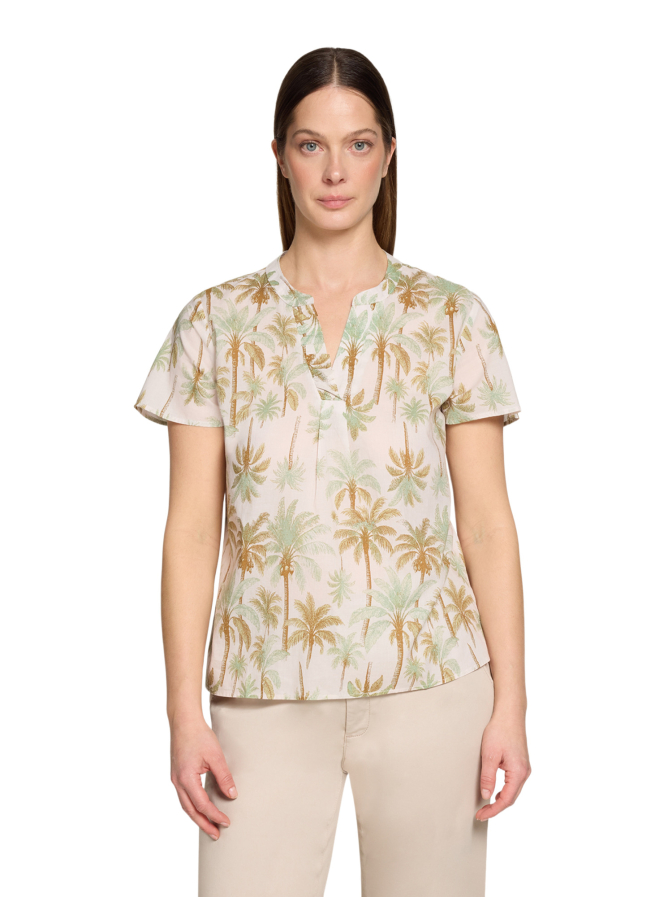Cartoon Bluse mit tropischem Muster bei Robert Ley