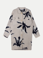10 Days Lange Strickjacke mit Blumenmuster 1029 powder bei Robert Ley