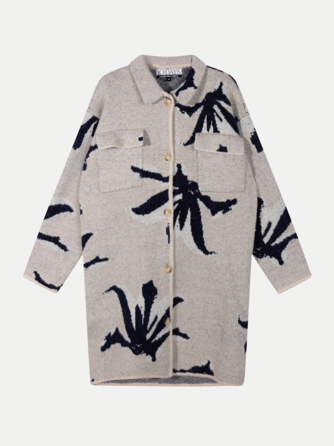 10 Days Lange Strickjacke mit Blumenmuster bei Robert Ley
