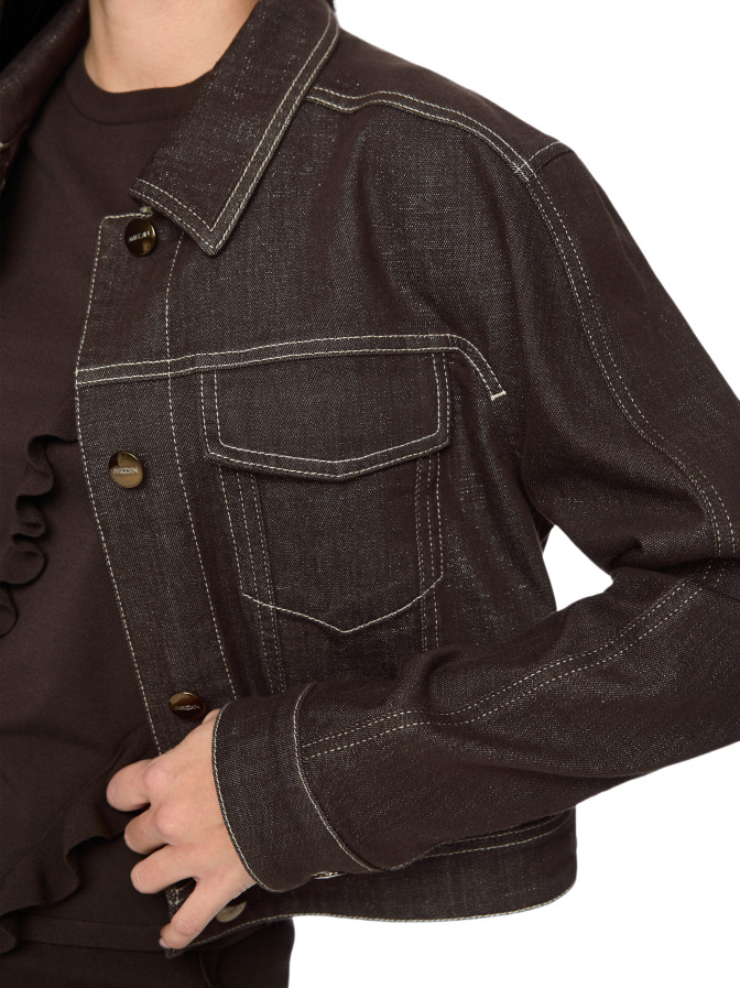 Marc Cain Kurze Jeansjacke mit Lurexgarn bei Robert Ley