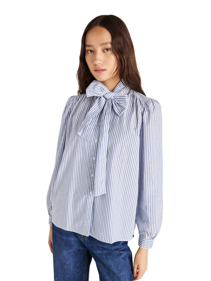 Pepe Jeans Gestreifte Bluse mit Schluppe bei Robert Ley