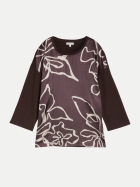 Tom Tailor Casual Langarmshirt mit Blumenmuster 13234-java dark brown bei Robert Ley