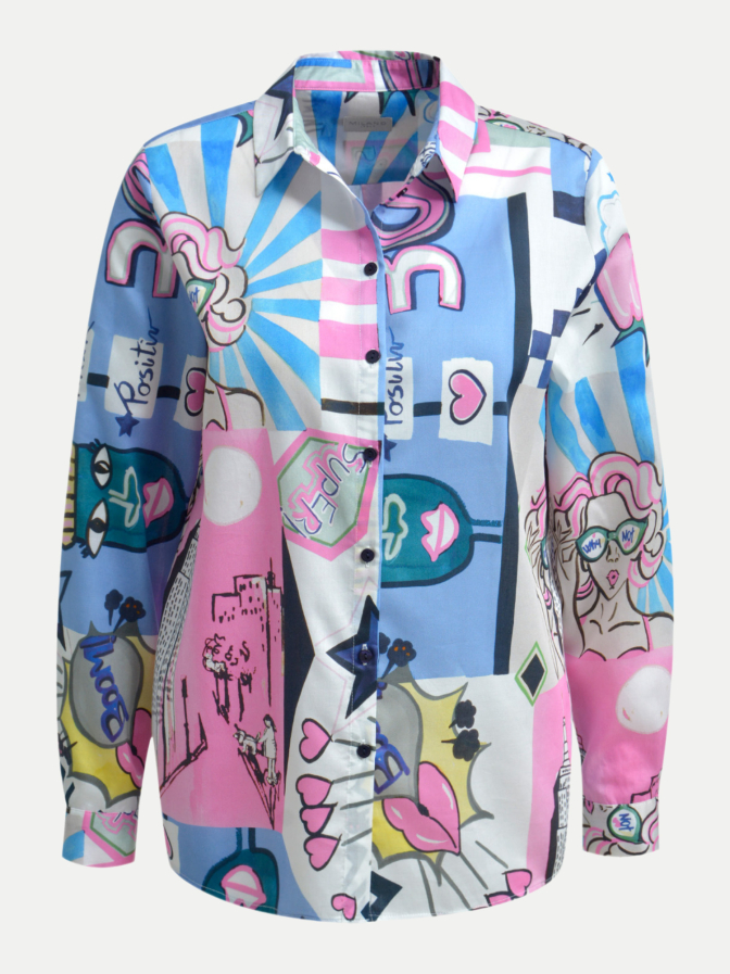 Milano Italy Bluse mit Kunstprint bei Robert Ley